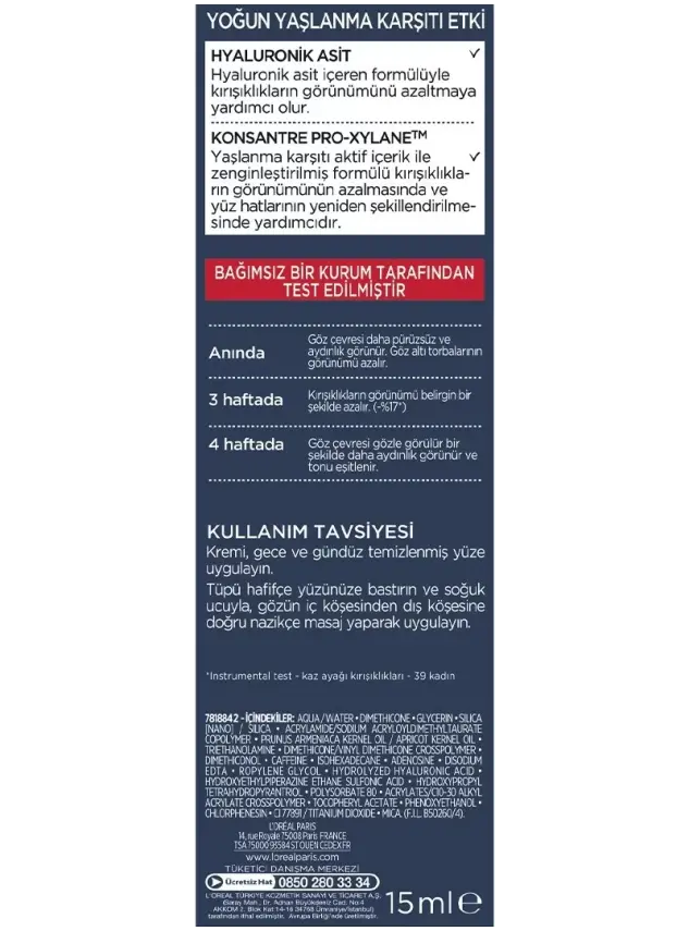 Loreal Paris Revitalift Lazer X3 Yaşlanma Karşıtı Göz Kremi 15 ml - 3