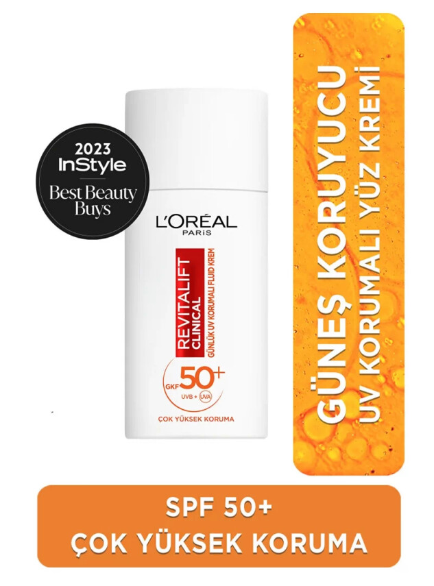 Loreal Paris Revitalift SPF 50+ Yüz Güneş Kremi - Fluid Krem - 50ml - Loreal