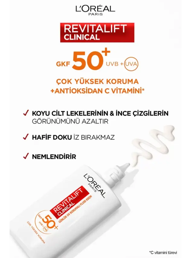 Loreal Paris Revitalift SPF 50+ Yüz Güneş Kremi - Fluid Krem - 50ml - 2
