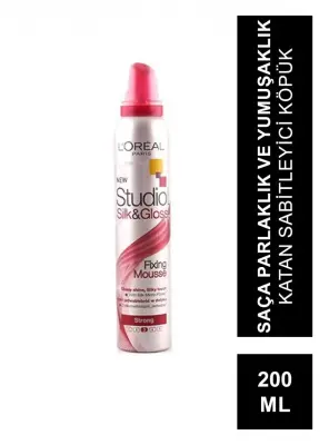 Loreal Paris Studio Line Silk & Gloss Fixing Mousse - Sabitleyici Köpük 200ml - 1