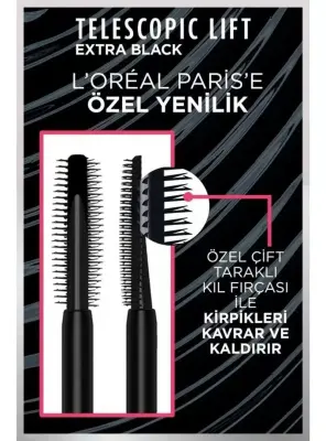 Loreal Paris Telescopic Lift Extra Black Maskara 9.9ml - 5
