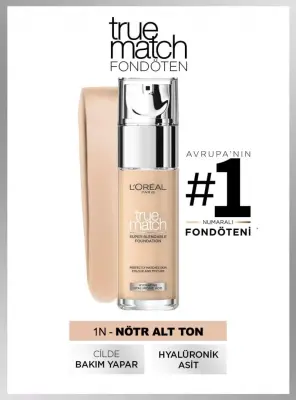 Loreal Paris True Match Bakım Yapan Fondöten - 1N Neutral Undertone 30ml - 1