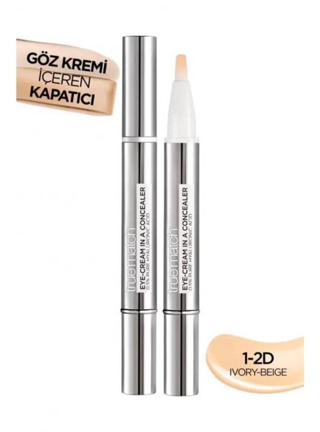 Loreal Paris True Match Göz Kremi İçeren Kapatıcı -2'si 1 Arada- 1-2D - Loreal