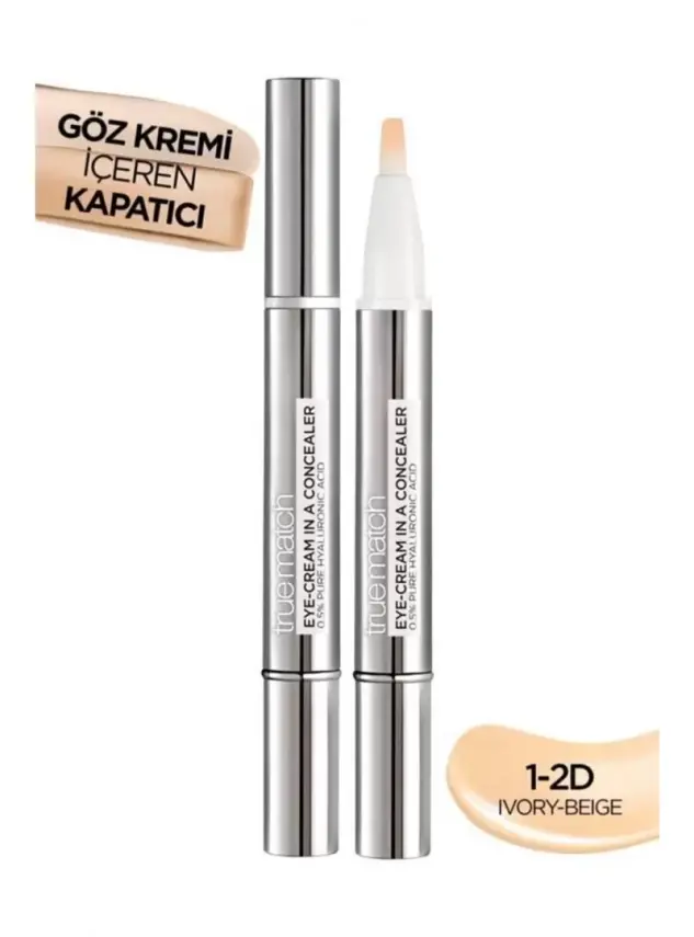Loreal Paris True Match Göz Kremi İçeren Kapatıcı -2'si 1 Arada- 1-2D - 1