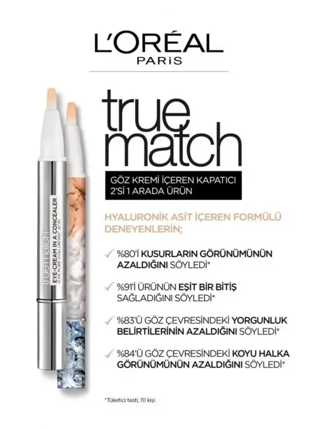 Loreal Paris True Match Göz Kremi İçeren Kapatıcı - 2'si 1 Arada - 1-2R - 3