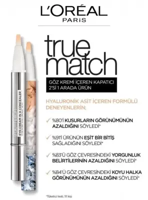 Loreal Paris True Match Göz Kremi İçeren Kapatıcı -2'si 1 Arada- 3-5,5R - 3