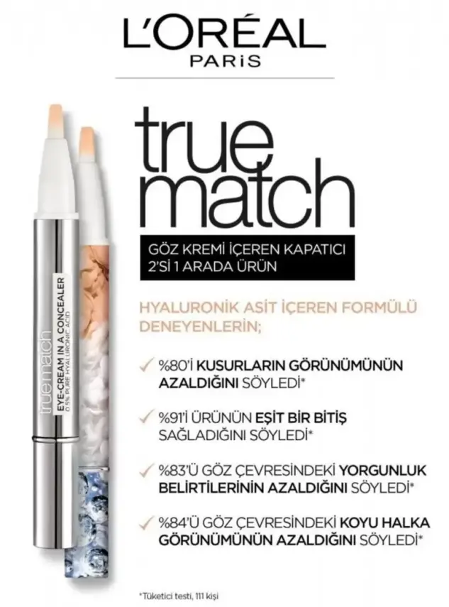 Loreal Paris True Match Göz Kremi İçeren Kapatıcı -2'si 1 Arada- 3-5,5R - 3