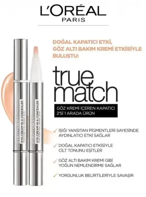 Loreal Paris True Match Göz Kremi İçeren Kapatıcı -2'si 1 Arada- 3-5,5R - 4