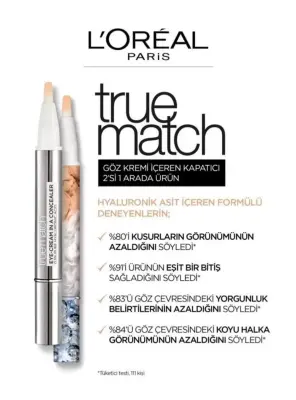 Loreal Paris True Match Göz Kremi İçeren Kapatıcı -2'si 1 Arada- 3-5N - 2