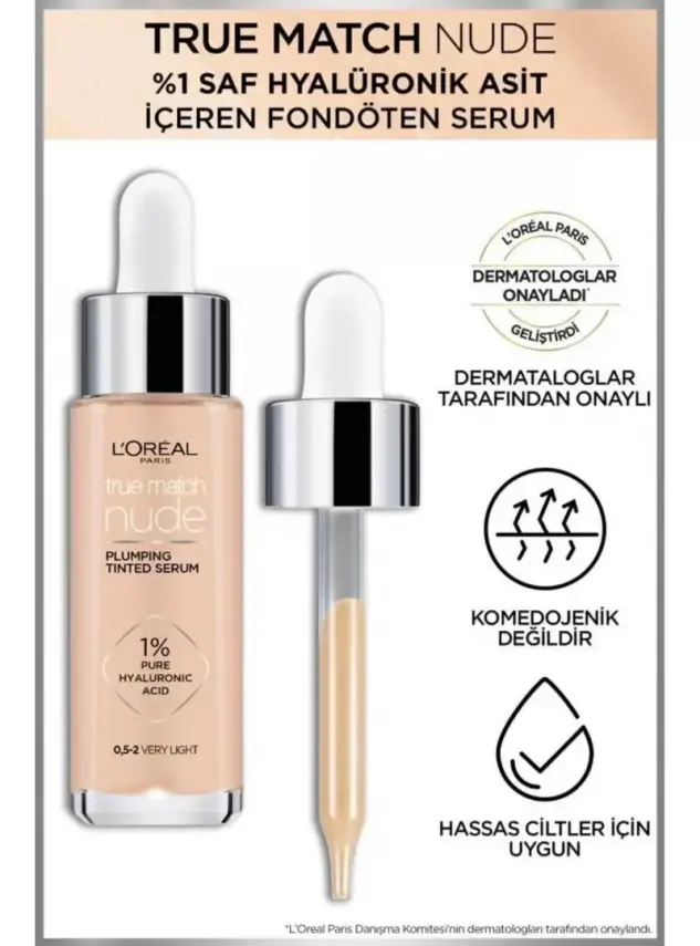 Loreal Paris True Match Nude Fondöten Serum 0.5-2 Very Light 30ml - 3