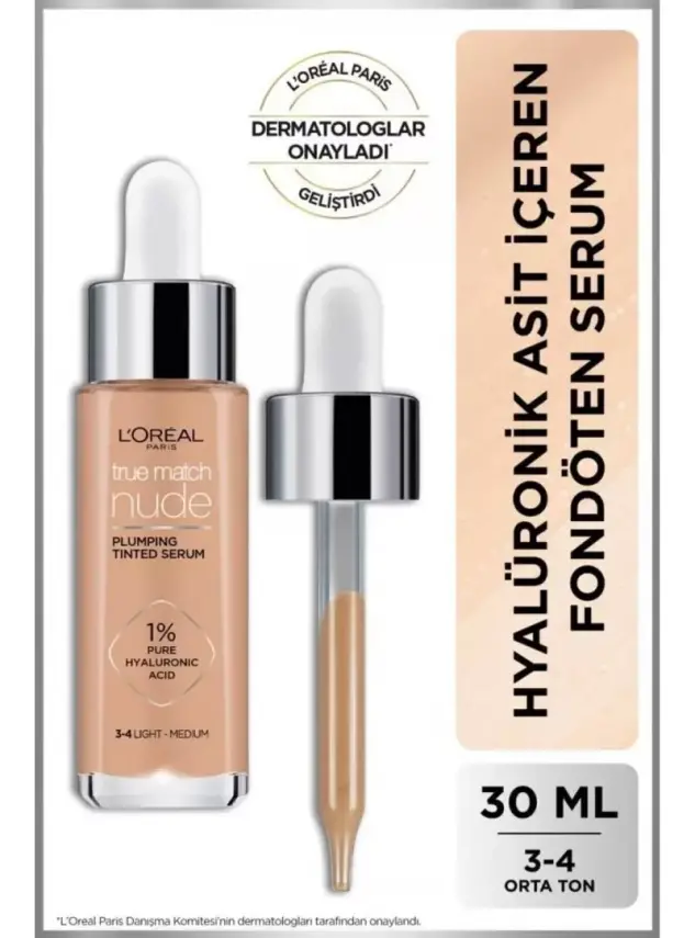 Loreal Paris True Match Nude Fondöten Serum 3-4 Light Medium 30ml - 1