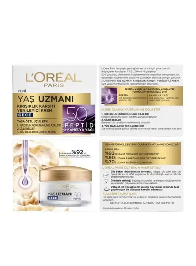Loreal Paris Yaş Uzmanı 50+ Yenileyici Gece Bakım Kremi 50 ml - 4