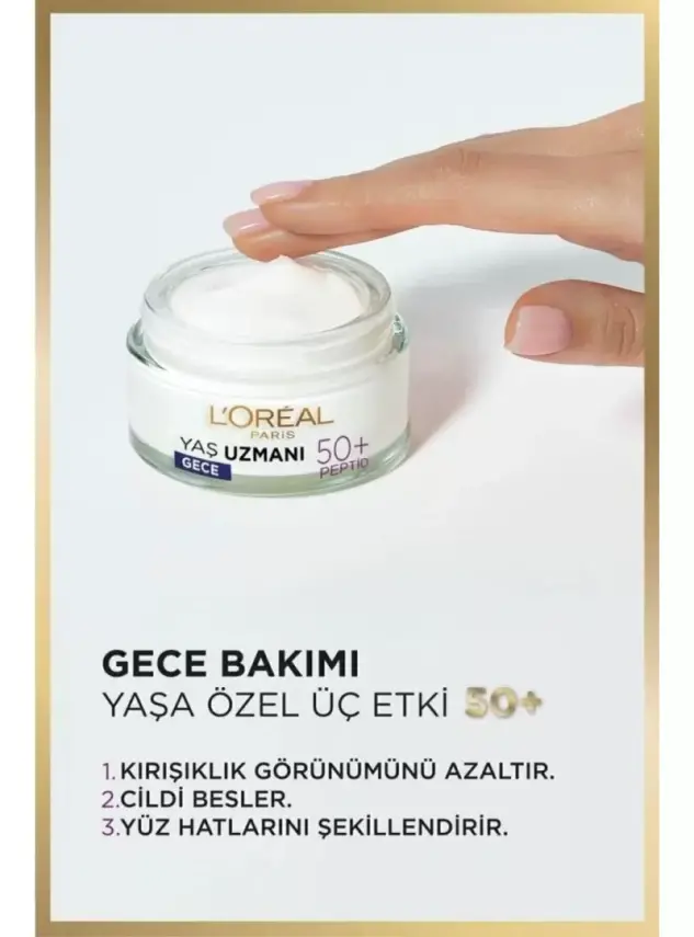 Loreal Paris Yaş Uzmanı 50+ Yenileyici Gece Bakım Kremi 50 ml - 5