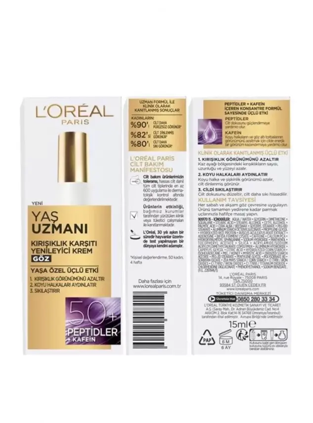 Loreal Paris Yaş Uzmanı 50+ Yenileyici Göz Bakım Kremi 15ml - 3