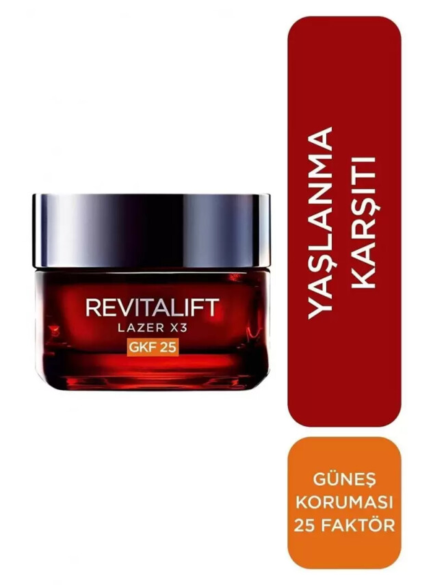 Loreal Revitalift Lazer X3 Leke ve Kırışıklık Karşıtı Spf25 Bakım Kremi 50ml - Loreal