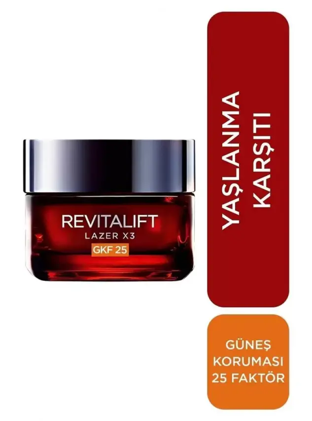 Loreal Revitalift Lazer X3 Leke ve Kırışıklık Karşıtı Spf25 Bakım Kremi 50ml - 1