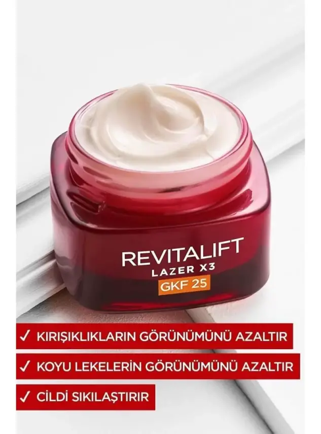 Loreal Revitalift Lazer X3 Leke ve Kırışıklık Karşıtı Spf25 Bakım Kremi 50ml - 2