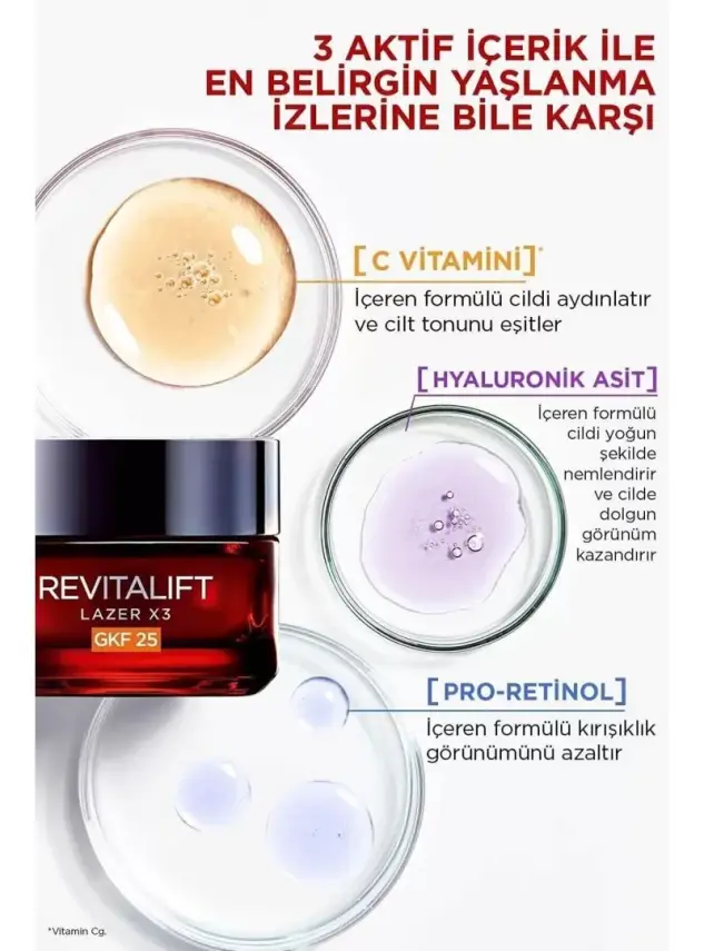Loreal Revitalift Lazer X3 Leke ve Kırışıklık Karşıtı Spf25 Bakım Kremi 50ml - 4