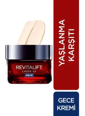 Loreal Revitalift Lazer X3 Yaşlanma Karşıtı Gece Bakım Kremi 50ml - 1