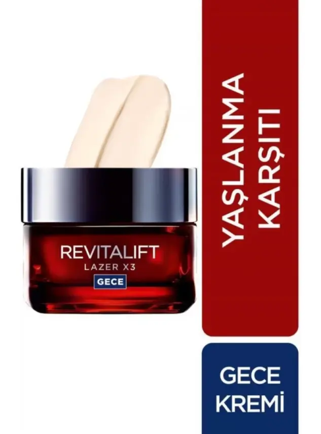 Loreal Revitalift Lazer X3 Yaşlanma Karşıtı Gece Bakım Kremi 50ml - 1