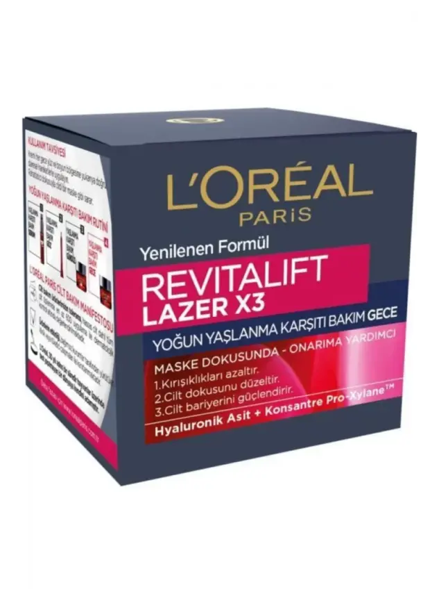 Loreal Revitalift Lazer X3 Yaşlanma Karşıtı Gece Bakım Kremi 50ml - 3