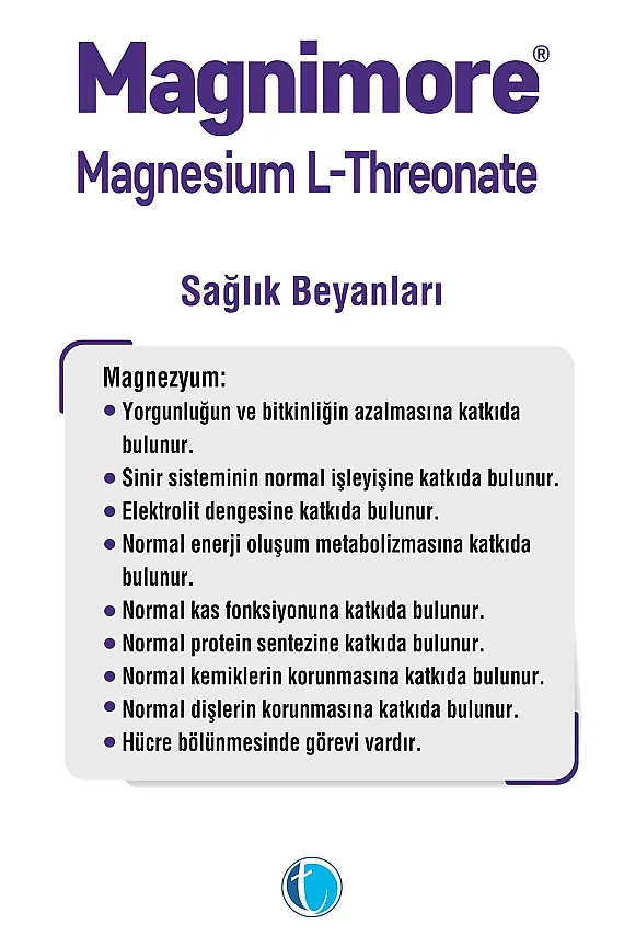 Magnimore Magnesium L Threonate 60 Kapsül - 4