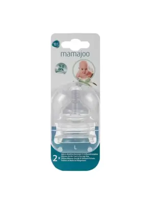 Mamajoo %0 BPA Silikon Biberon Emziği İkili L No.3 12 ay+ - Mamajoo