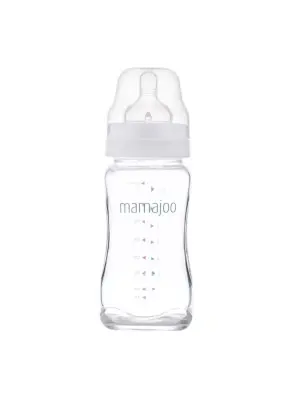 Mamajoo Cam Biberon 240 ml & Anti-Kolik Biberon Emziği No:2 / M - Mamajoo