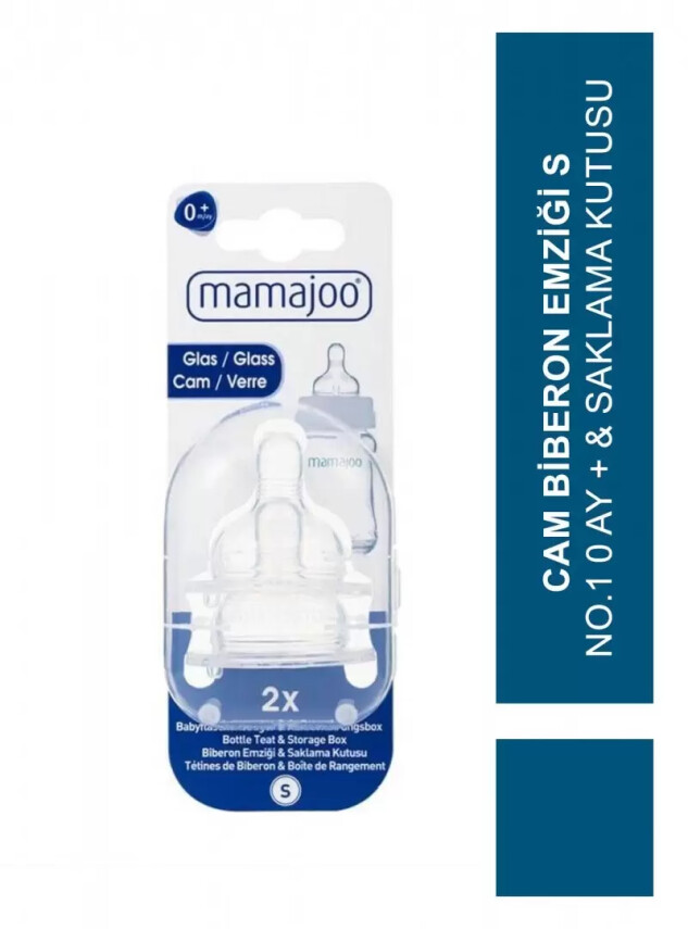 Mamajoo Cam Biberon Emziği S No.1 0 ay + & Saklama Kutusu - Mamajoo