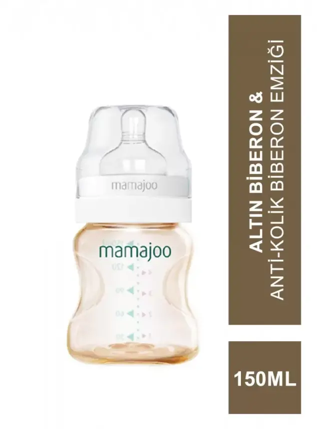Mamajoo Gold Biberon 150 ml & Anti-Kolik Biberon Emziği No:1 / S - 1