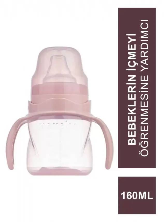 Mamajoo Kulplu Akıtmaz Eğitici Bardak Powder Pink 160 ml & Anti-Kolik Bardak Ucu - 1
