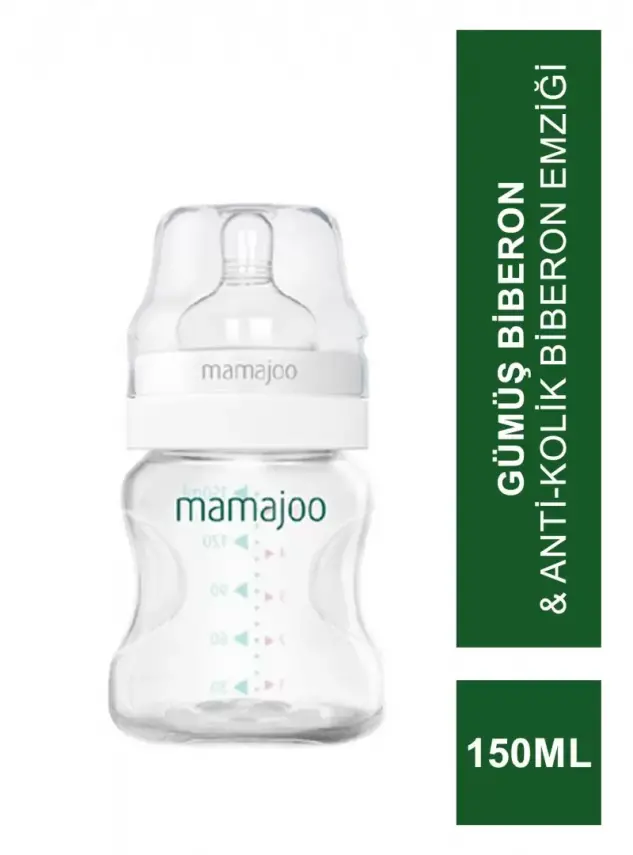 Mamajoo Silver Biberon 150 ml & Anti-Kolik Biberon Emziği No:1 / S - 1