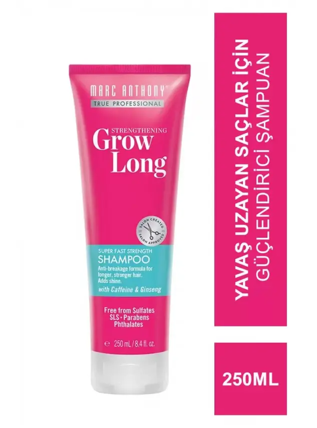 Marc Anthony Grow Long Super Fast Strength Shampoo Yavaş Uzayan Saçlar İçin Güçlendirici Şampuan 250 ml - 1