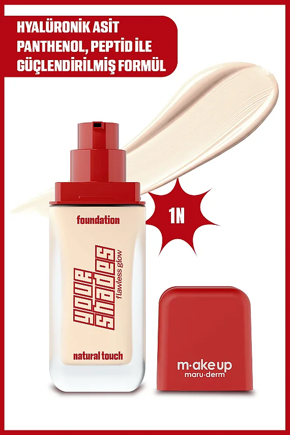 Maruderm Pürüzsüz Görünüm Sağlayan Yarı Mat Bitişli Uzun Süre Kalıcı Fondöten 1N 30 ml - 2