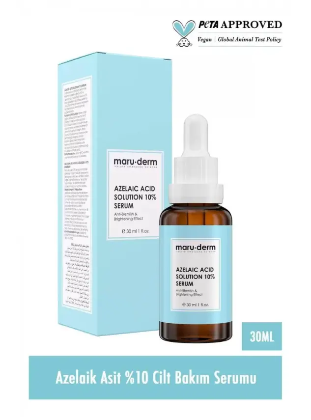 Maruderm Azelaik Asit Solüsyon %10 Aydınlatıcı Leke Karşıtı Cilt Bakım Serumu 30 Ml - 1