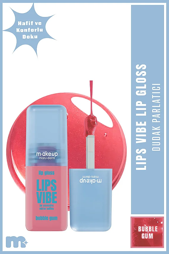 Maruderm Besleyici ve Nemlendirici Dudak Parlatıcısı – Lip Gloss Bubble Gum - 1