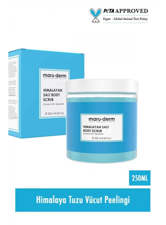 Maruderm Body Scrub | Himalaya Tuzu Vücut Peelingi | Squalane + Hindistan Cevizi Yağı 250 ML - Maruderm