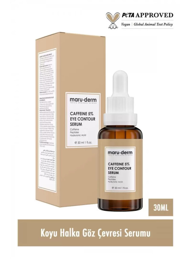 Maruderm Caffeine %5 + Peptides + Hyalüronik Asit Göz Çevresi Serumu 30 ml - Maruderm