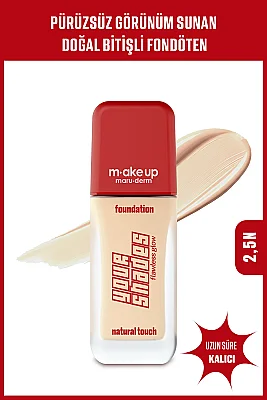 Maruderm Pürüzsüz Görünüm Sağlayan Yarı Mat Bitişli Uzun Süre Kalıcı Fondöten 2,5N 30 ml - Maruderm