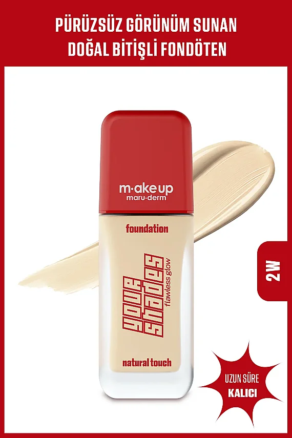 Maruderm Pürüzsüz Görünüm Sağlayan Yarı Mat Bitişli Uzun Süre Kalıcı Fondöten 2W 30 ml - 1