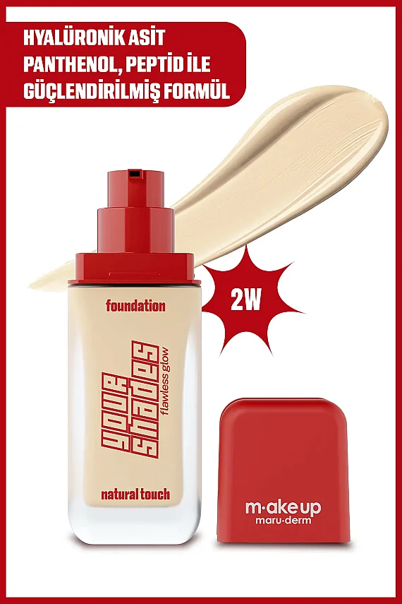 Maruderm Pürüzsüz Görünüm Sağlayan Yarı Mat Bitişli Uzun Süre Kalıcı Fondöten 2W 30 ml - 2
