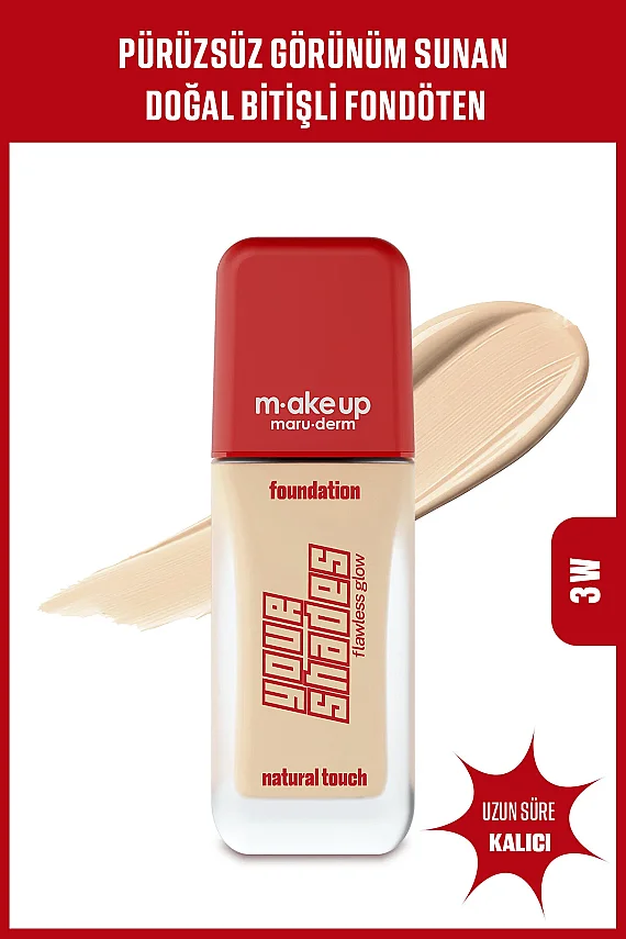Maruderm Pürüzsüz Görünüm Sağlayan Yarı Mat Bitişli Uzun Süre Kalıcı Fondöten 3W 30 ml - 1