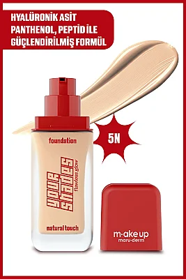 Maruderm Pürüzsüz Görünüm Sağlayan Yarı Mat Bitişli Uzun Süre Kalıcı Fondöten 5N 30 ml - 2
