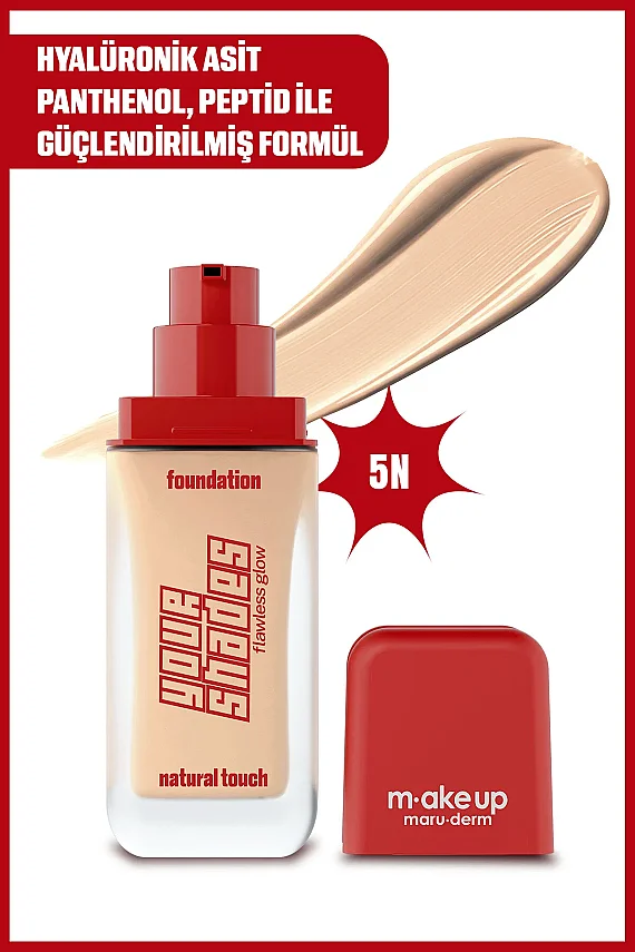 Maruderm Pürüzsüz Görünüm Sağlayan Yarı Mat Bitişli Uzun Süre Kalıcı Fondöten 5N 30 ml - 2
