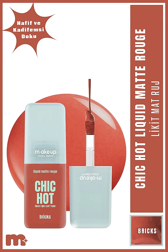 Maruderm Uzun Süre Kalıcı Kadifemsi Mat Likit Ruj – Liquid Matte Rouge Bricks - 1
