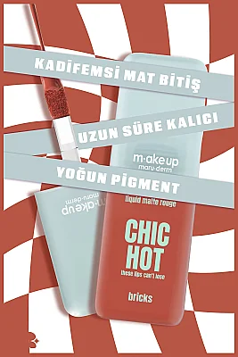 Maruderm Uzun Süre Kalıcı Kadifemsi Mat Likit Ruj – Liquid Matte Rouge Bricks - 2
