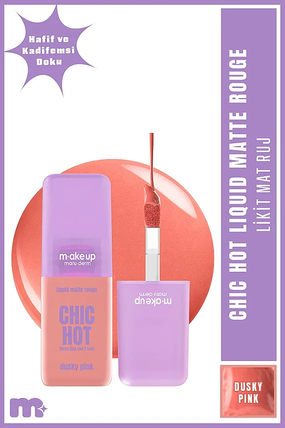 Maruderm Uzun Süre Kalıcı Kadifemsi Mat Likit Ruj – Liquid Matte Rouge Dusky Pink - 1