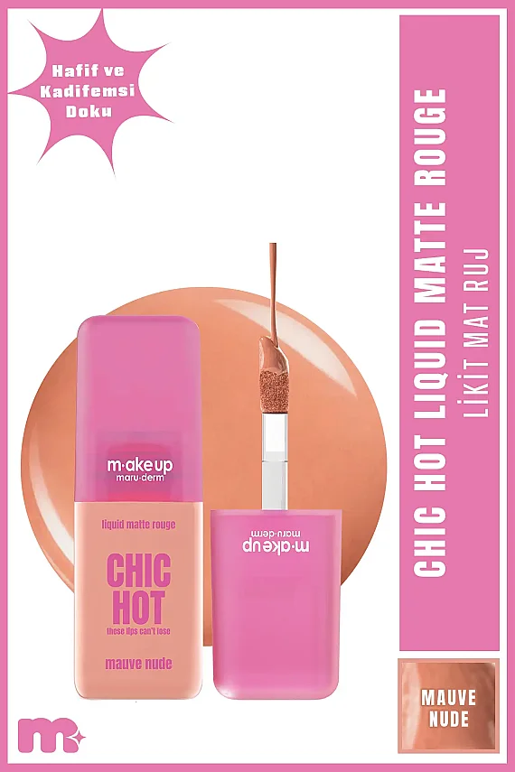 Maruderm Uzun Süre Kalıcı Kadifemsi Mat Likit Ruj – Liquid Matte Rouge Mauve Nude - 1