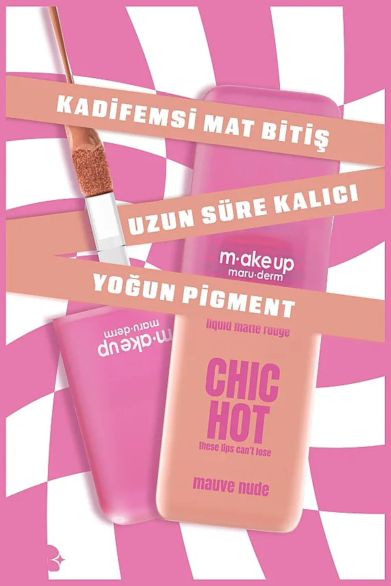 Maruderm Uzun Süre Kalıcı Kadifemsi Mat Likit Ruj – Liquid Matte Rouge Mauve Nude - 2