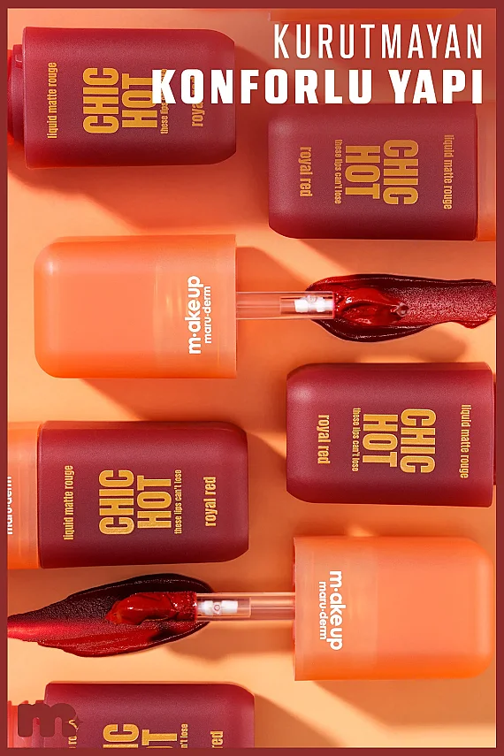Maruderm Uzun Süre Kalıcı Kadifemsi Mat Likit Ruj – Liquid Matte Rouge Royal Red - 3